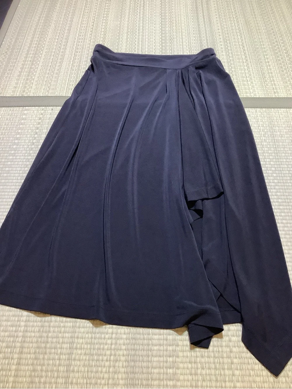 Michael Kors Black Asymmetrical Drape Midi Skirt Women’s Small
